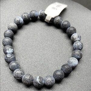 Black Mate Frosted 8mm Stone Beaded Bracelet